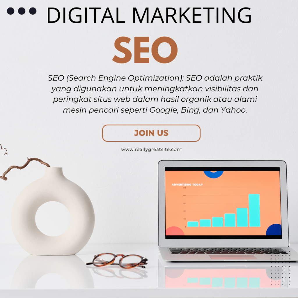 SEO adalah praktik yang digunakan untuk meningkatkan visibilitas dan peringkat situs web dalam hasil organik atau alami mesin pencari seperti Google, Bing, dan Yahoo. SEM adalah strategi pemasaran di mana pengiklan membayar untuk menampilkan iklan mereka di hasil mesin pencari atau situs web yang terkait dengan mesin pencari