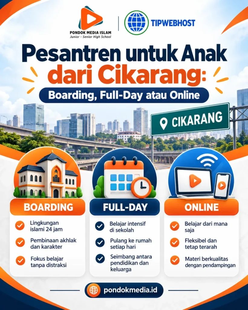 Pesantren untuk Anak dari Cikarang: Boarding, Full-Day atau Online - Pondok Media Islam